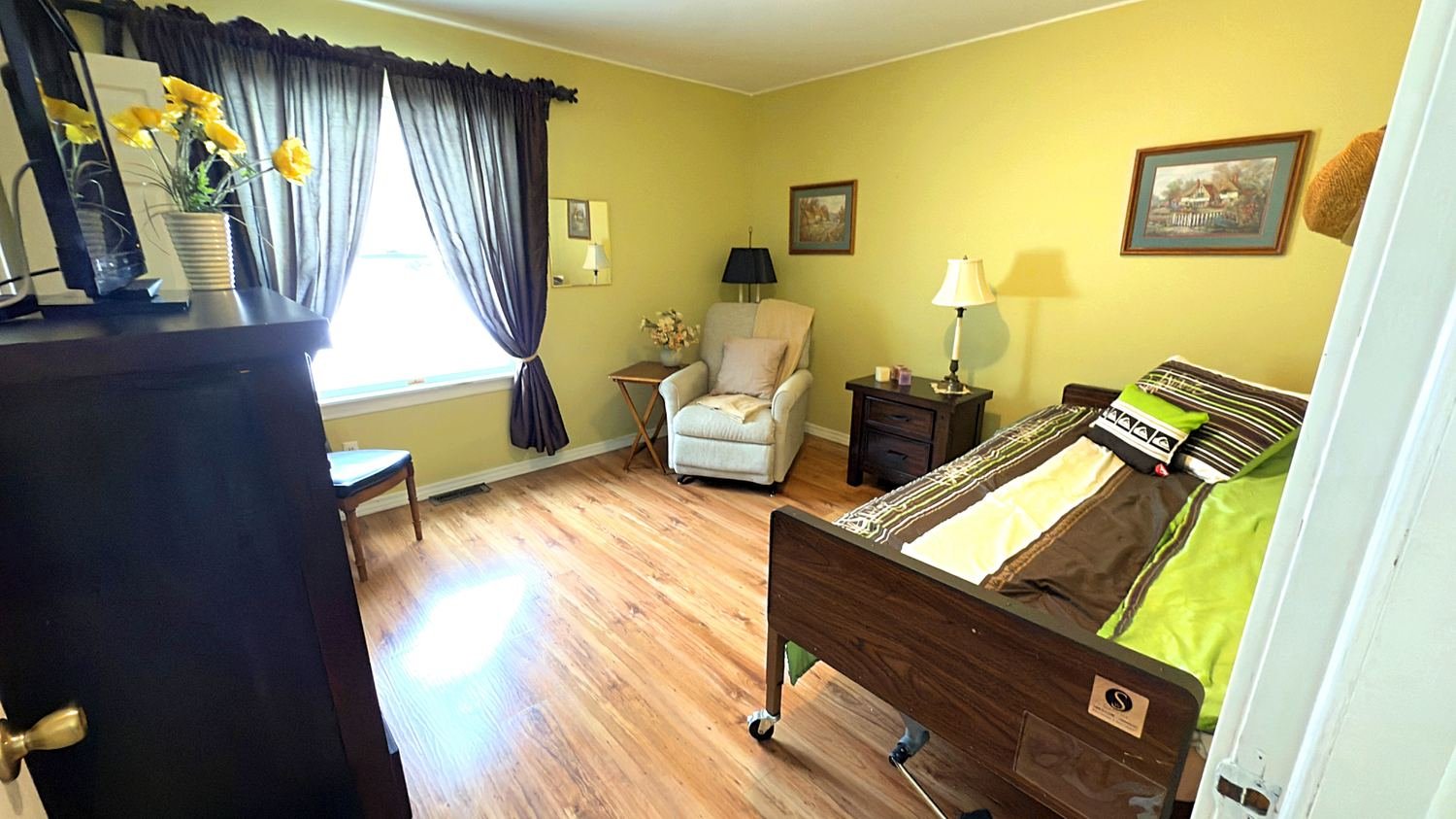 Bedroom with hospital bed