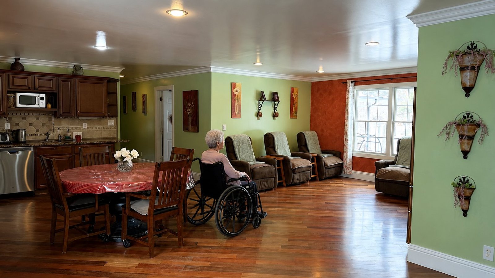 Resident in the open living and dining area