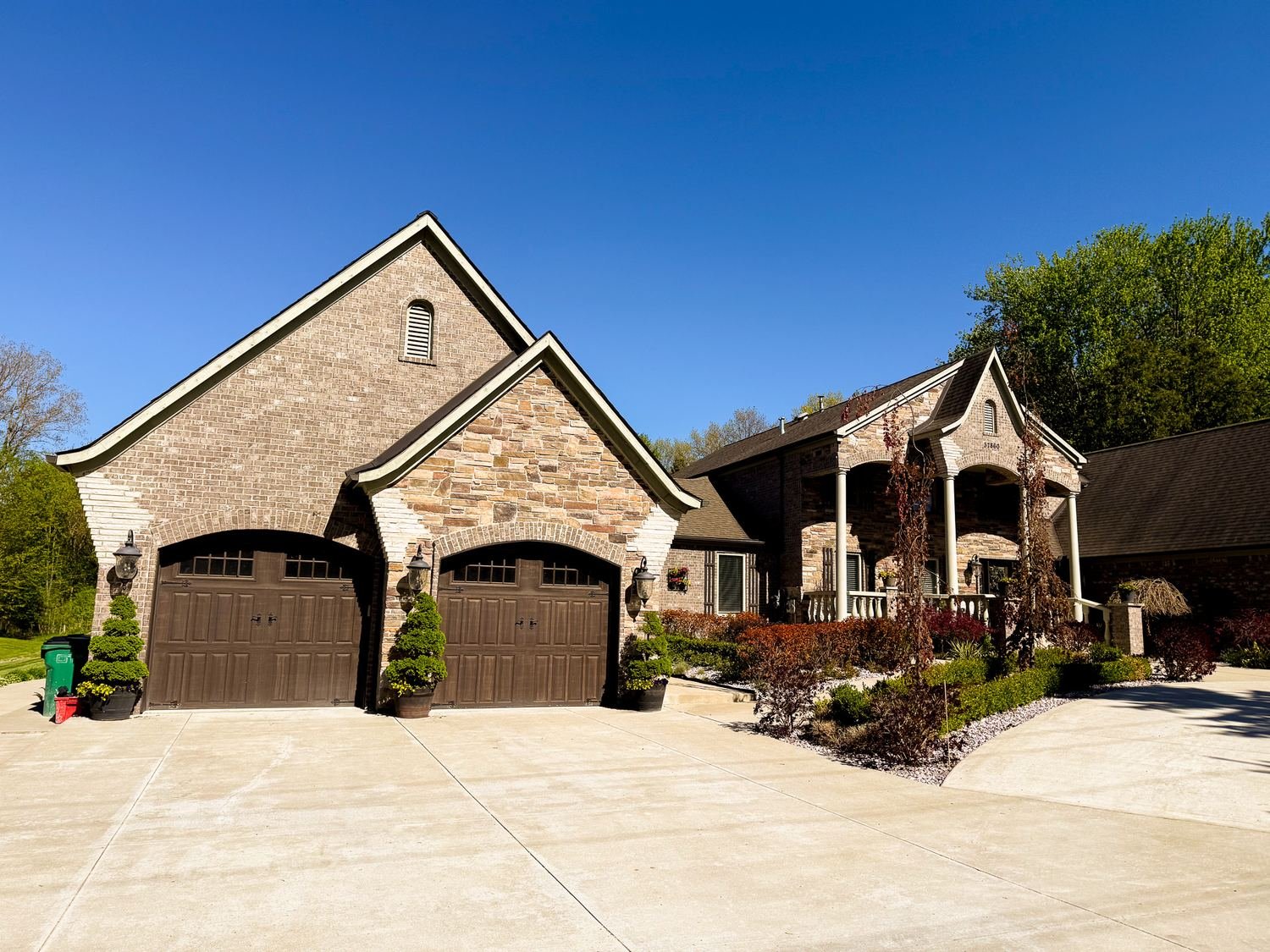 Side exterior and garage